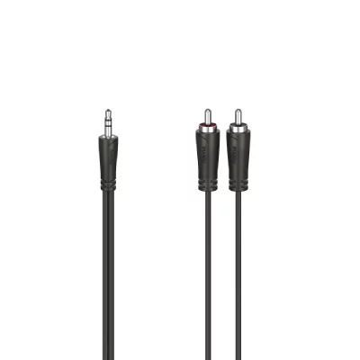 HAMA C&acirc;ble audio, fiche jack m&acirc;le 3,5mm - 2 fiches rca m&acirc;les, st&eacute;r&eacute;o, 5,0 m