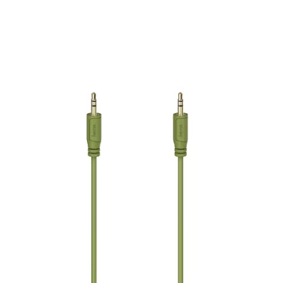 HAMA C&acirc;ble audio Flexi-Slim, jack m&acirc;le 3,5 mm/f . m&acirc;le, dor&eacute;, vert, 0,75 m