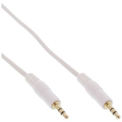 INLINE C&acirc;ble audio &reg; prise jack st&eacute;r&eacute;o 3,5 mm vers prise blanche / or 2m