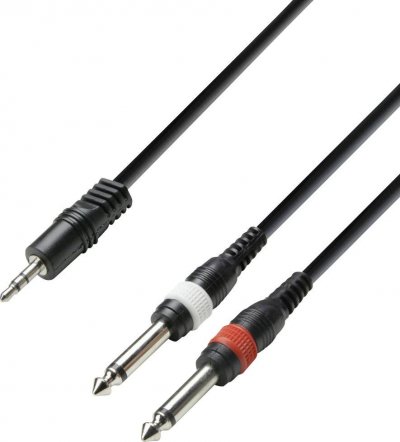 ADAM HALL C&acirc;ble audio Jack 3,5 mm /2 x Jack 6,3 mm 