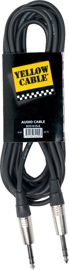 YELLOW CABLE C&acirc;ble audio jack st&eacute;r&eacute;o m&acirc;le 6,35 - jack st&eacute;r&eacute;o m&acirc;le 6,35 Yellow C&acirc;ble K15 6 m&egrave;tres