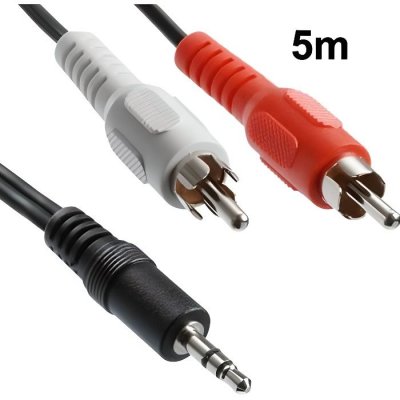  C&acirc;ble audio RCA m&acirc;le, Jack 3,5 mm st&eacute;r&eacute;o &agrave; , longueur: 5m