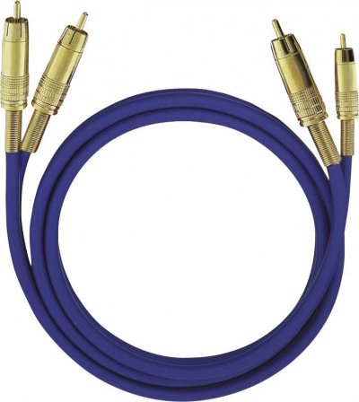 OEHLBACH C&acirc;ble audio RCA  NF1 MASTER SET Bleu 2x1m - Double blindage - Contacts plaqu&eacute;s or 24 carats