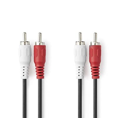 NEDIS C&acirc;ble Audio St&eacute;r&eacute;o 2 x Rca M&acirc;les Vers 2 x Rca M&acirc;les 1,5 M Noir