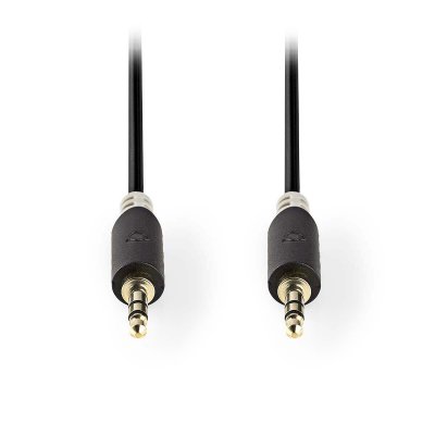 NEDIS C&acirc;ble audio st&eacute;r&eacute;o 3,5 mm m&acirc;le - 3,5 mm m&acirc;le 1,0 m anthracite