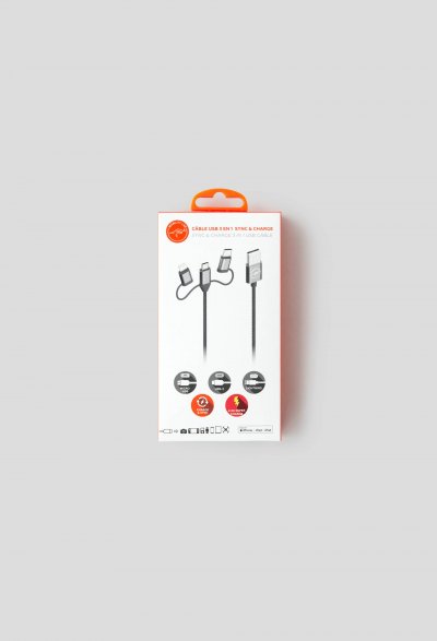 MOBILITY Cable charge 3 en 1 lightning micro usb et usb c  Lab TEL309972