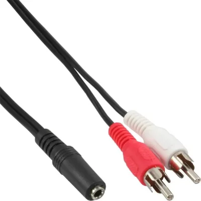 INLINE C&acirc;ble Cinch/jack, &reg;, 2x Cinch m&acirc;le &agrave; 3,5mm jack fem. 2m