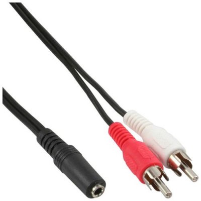 INLINE C&acirc;ble Cinch/jack, &reg;, 2x Cinch m&acirc;le &agrave; 3,5mm jack fem. 5m