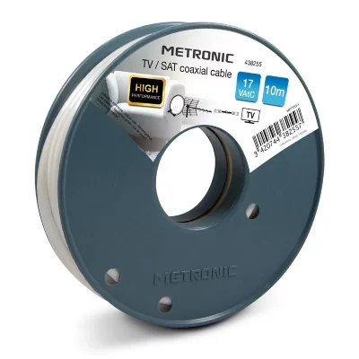 METRONIC C&acirc;ble coaxial TV / SAT  438255 17 VAtC 10m Blanc