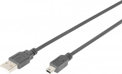 DIGITUS C&acirc;ble connection USB 2.0 Type A mini B (5pin) M/M.1 m.