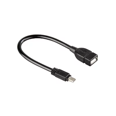 HAMA C&acirc;ble d'adaptation USB, mini USB B m&acirc;le - USB A femelle, noir - Neuf