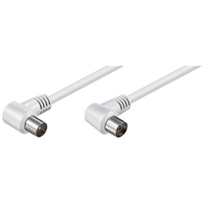 GOOBAY C&acirc;ble d'antenne coud&eacute; M/F 75 ohm couleur Blanc 1.5 m