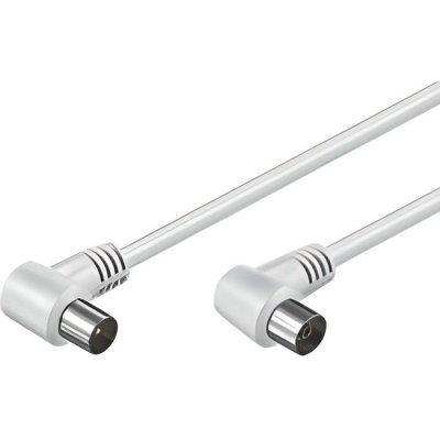 GENERIQUE C&acirc;ble d'antenne coud&eacute; M/F 75 ohm couleur Blanc 2.5 m