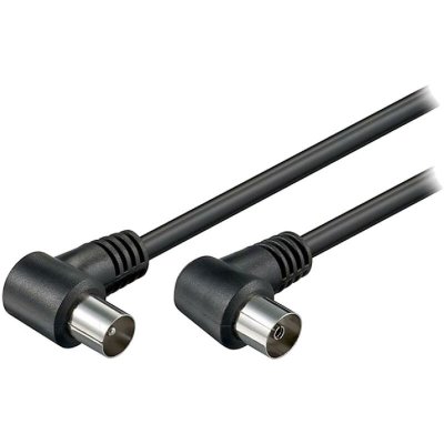 GOOBAY C&acirc;ble d'antenne coud&eacute; M/F 75 ohm couleur NOIR 1.5 m