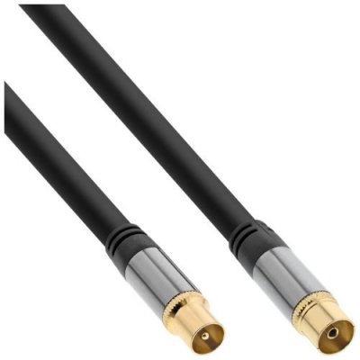 INLINE C&acirc;ble d'antenne &reg; Premium, 4x blind&eacute;, 110dB, noir, 3m