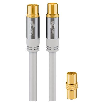 GOOBAY C&acirc;ble d'antenne tv (type 135 db), 4x blind&eacute; plaqu&eacute; or, prise coaxiale > fiche coaxiale