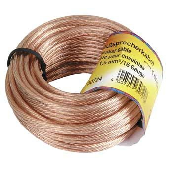 HAMA C&acirc;ble d'enceintes, 2 x 1,50mm&acirc;&sup2;, transparent, 10,00m