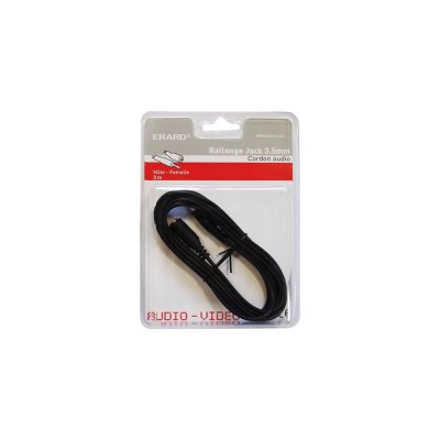 ERARD C&acirc;ble d'extension audio jack 3,5 mm  1505 M/F 3 m Noir - Neuf