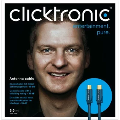 CLICKTRONIC C&acirc;ble dantenne -  - 10070403 - 5 m - Coax M - Coax FM - Bleu