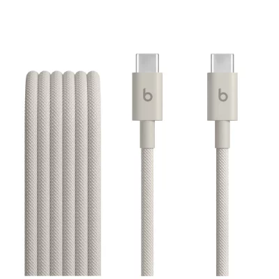 BEATS C&acirc;ble de charge tiss&eacute; USB-C vers USB-C 1M50 Gris &eacute;clair