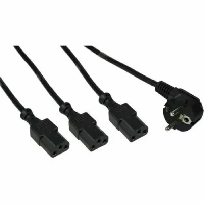 INLINE C&acirc;ble de distribution , 1x SchuKo &agrave; 3x Prises IEC, 1,8m