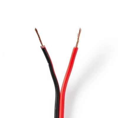 NEDIS C&acirc;ble de haut-parleur 2x 0,75 mm2 100 m gaine noir/rouge