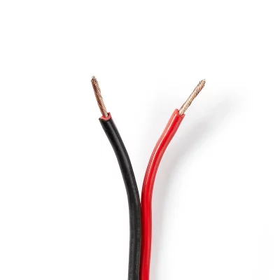 NEDIS C&acirc;ble de haut-parleur 2x 1,50 mm2 100 m gaine noir/rouge