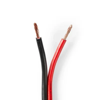 NEDIS C&acirc;ble de haut-parleur 2x 2,50 mm2 100 m gaine noir/rouge