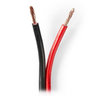 NEDIS C&acirc;ble de haut-parleur 2x 2,50 mm2 25,0 m gaine noir/rouge
