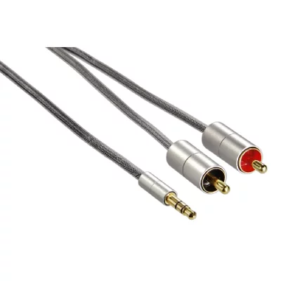 HAMA C&acirc;ble de liaison ""aluline"", jack 3,5 mm m&acirc;le, st&eacute;r&eacute;o - 2 rca m&acirc;les, 2 m