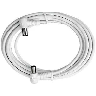 AXING C&acirc;ble de raccordement  BAK 753-00 [1x antenne m&acirc;le 75 Ω - 1x antenne femelle 75 Ω] 7.50 m blanc