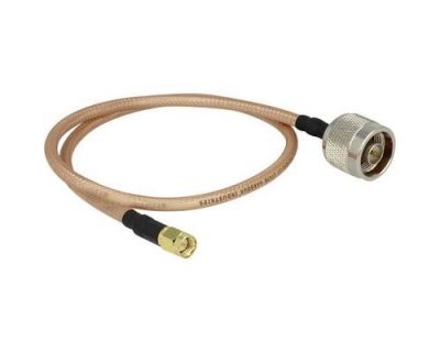 DELOCK C&acirc;ble de raccordement pour antenne WiFi 88896 [1x N m&acirc;le - 1x SMA m&acirc;le] 40.00 cm transparent