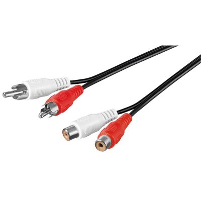 GOOBAY C&acirc;ble de rallonge st&eacute;r&eacute;o 2 x Cinch, 5 m (50027) - 