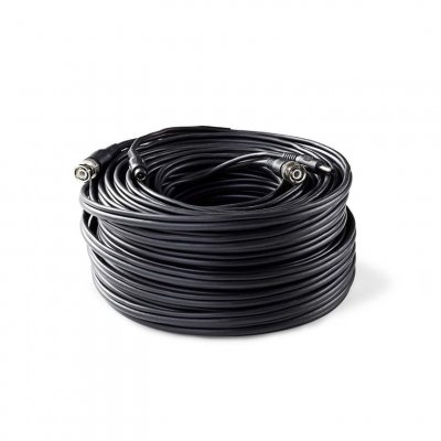 NEDIS C&acirc;ble de S&eacute;curit&eacute; CCTV BNC/c.c. RG59 30 m Connecteurs pr&eacute;-assembl&eacute;s
