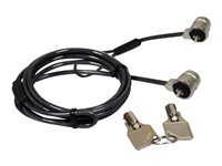PORT CONNECT C&acirc;ble de s&eacute;curit&eacute; Twin Head 901201 - Pour ordinateur portable