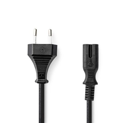 NEDIS C&acirc;ble det#39;alimentation bipolaire C7 - 2 m&egrave;tres - Noir - 