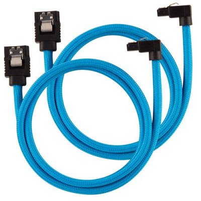 CORSAIR C&acirc;ble gain&eacute; Premium SATA 6Gbps Bleu 60cm 90&deg; - (CC-8900285)