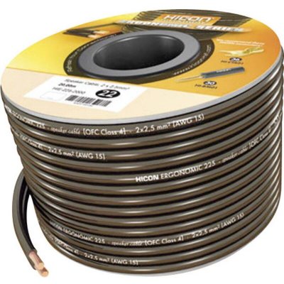 HICON C&acirc;ble haut-parleur Ergonomic  HIE-225-3000 2 x 2.50 mm&sup2; noir 30 m