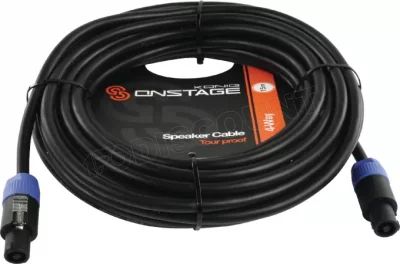 KONIG Cable haut-parleur fiche haut-parleur 4p - fiche haut-parleur 4p 15.0 m noir