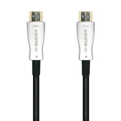 AISENS C&acirc;ble hdmi  v2.0 aoc premium 4k grande vitesse noir 20 m