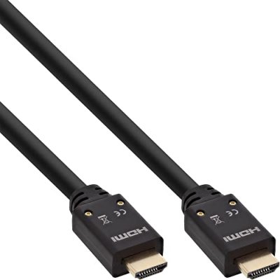 INLINE C&acirc;ble hdmi haute vitesse actif &reg; avec ethernet, 4k2k, m / m, contacts noirs et dor&eacute;s, 10 m
