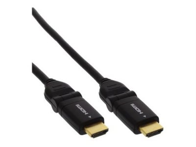 INLINE C&acirc;ble hdmi, &reg;, m&acirc;le/m&acirc;le, contacts dor&eacute;s, noir, prise angulaire flexible, 0,5m