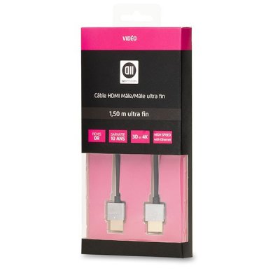 D2 DIFFUSION C&acirc;ble hdmi m&acirc;le/m&acirc;le ultra fin 1,5m 