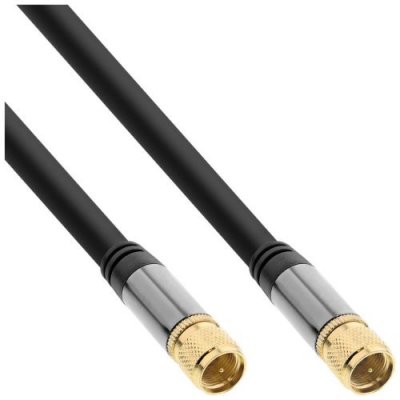 INLINE C&acirc;ble &reg; premium sat, 4x blind&eacute;, 2x fiche f, 110db, noir, 10m