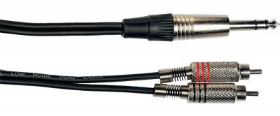 YELLOW CABLE C&acirc;ble jack 6,35 m&acirc;le st&eacute;r&eacute;o - 2 RCA m&acirc;le - Yellow c&acirc;ble K02ST 3 m&egrave;tres