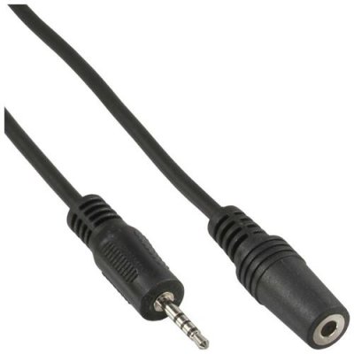 INLINE C&acirc;ble jack adaptateur 4 broches. 2,5mm prise - 4 broches. 3,5mm prise femelle