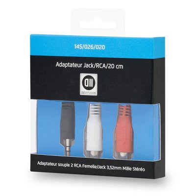 D2 DIFFUSION C&acirc;ble Jack m&acirc;le / 2 RCA femelle 