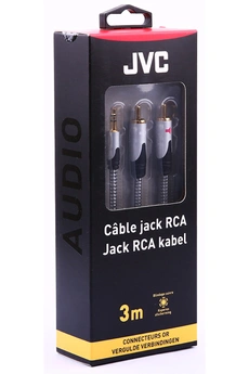 JVC C&acirc;ble jack m&acirc;le 3,5mm vers 2 RCA m&acirc;le  3 m