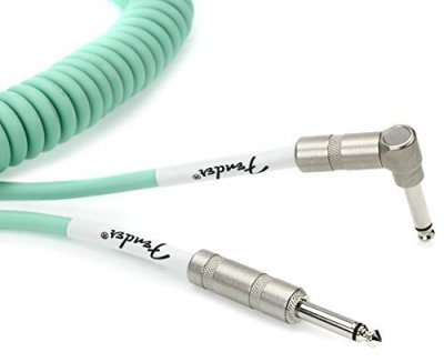 FENDER C&acirc;ble jack Original Series Spiral&eacute;, Droit-coud&eacute;, Surf Green - 9m