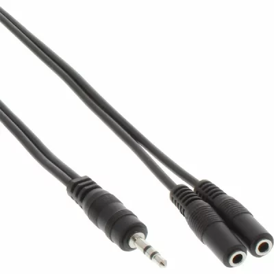 INLINE C&acirc;ble jack Y, &reg;, 3,5mm jack &agrave; 2x 3,5mm jack femelle, St&eacute;r&eacute;o